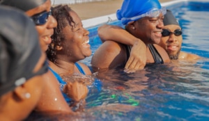 Swimmers in a pool